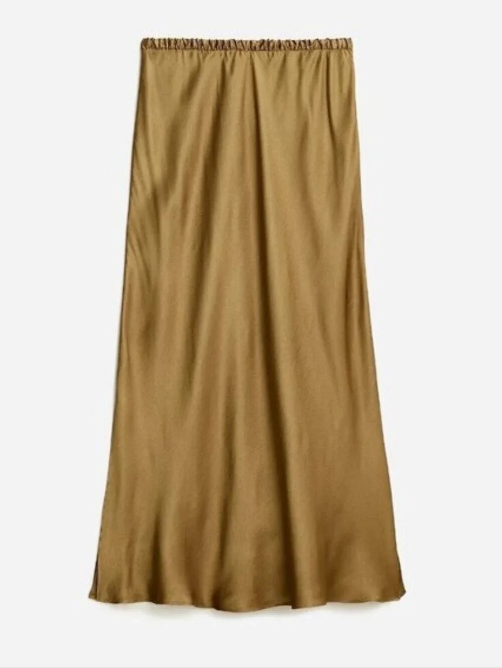 J Crew Collection Silky Side Slit Maxi Skirt Pull On Luster Crepe BR534 Sz Small